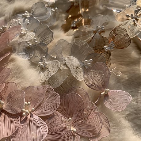 flower see-through long hair accessory