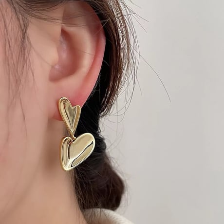 metal double heart  pierce