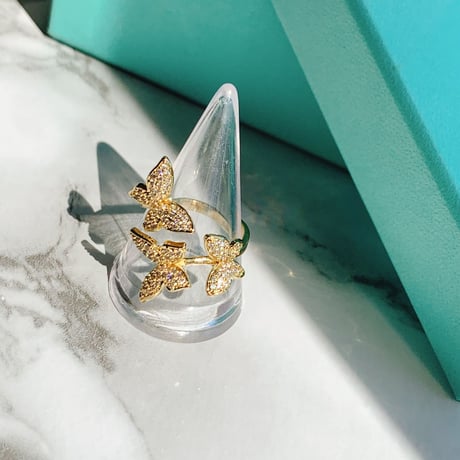 butterfly  stone open ring