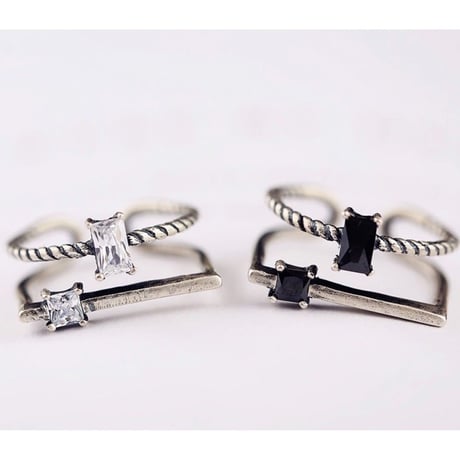 silver925 stone  square ring