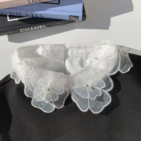 flower see-through attached collar
