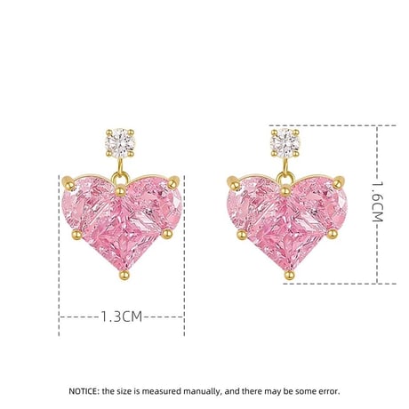 heart pink stone pierce