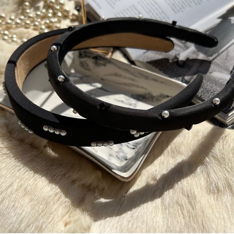 pearl black hair band