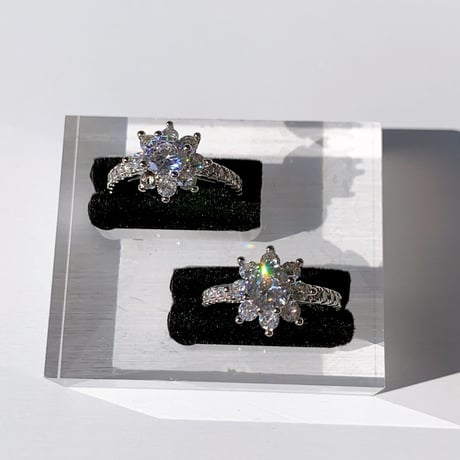 flower stone open ring