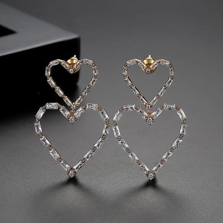 double heart stone pierce