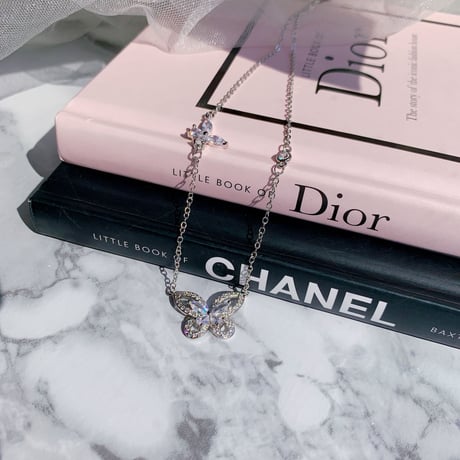 butterfly zirconia necklace