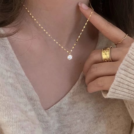 point stone chain necklace