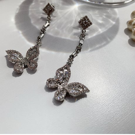 butterfly stone long pierce