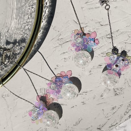 glas bowl × span flower long pierce/earring