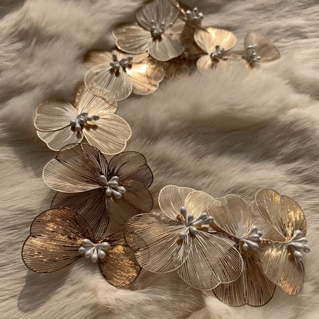flower see-through long hair accessory