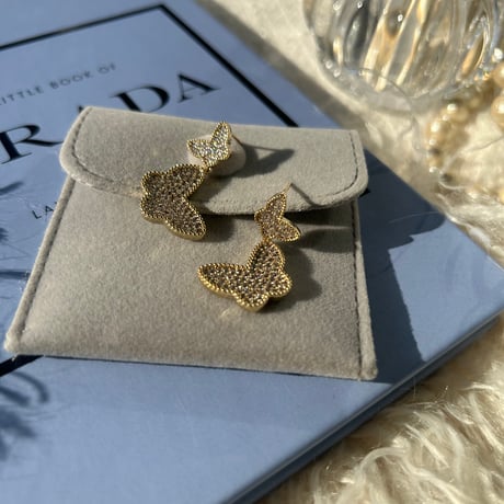 double butterfly stone pierce