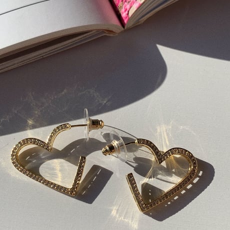 heart stone hoop pierce