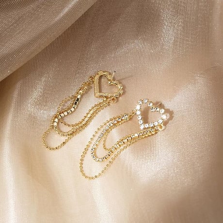 heart double chain pierce