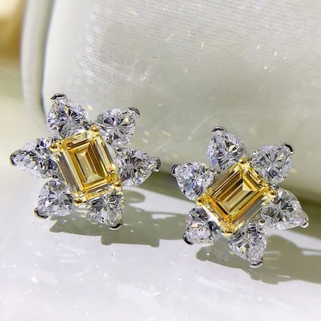 zirconia flower yellow stone pierce
