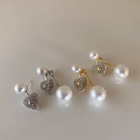 heart stone 2way pierce