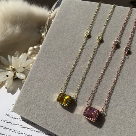 square color stone necklace