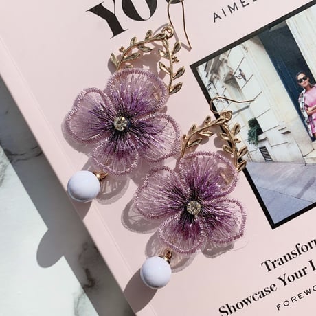 flower embroidery pearl hook pierce