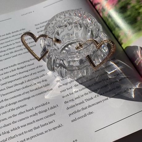 heart stone hoop pierce
