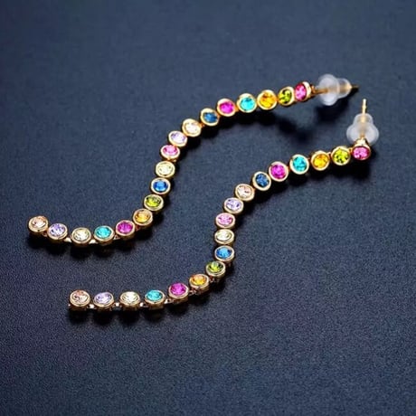 colorful stone long  pierce