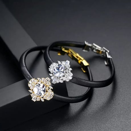 stone leather bracelet