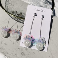 glas bowl × span flower long pierce/earring