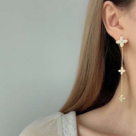 flower stone long chain pierce