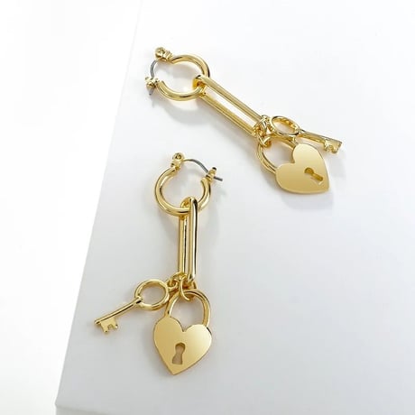 gold heart key pierce