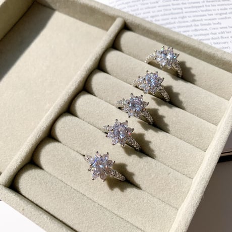 flower stone open ring