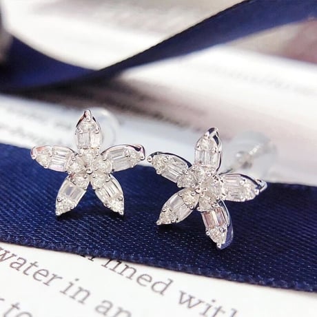 flower zirconia  stone  pierce