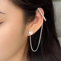ear cuffs +  chain heart pierce