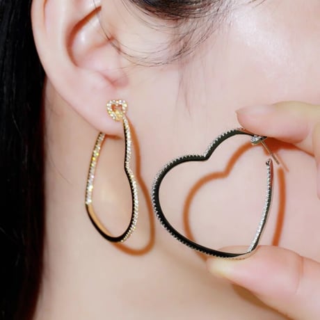 double heart hoop pierce