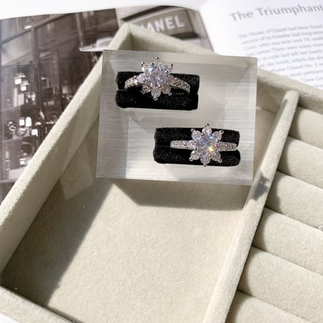 flower stone open ring