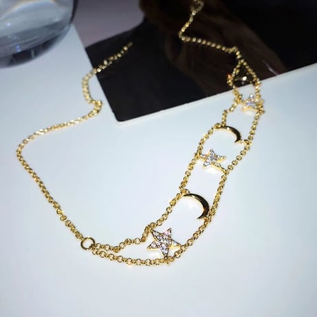 star × moon choker necklace
