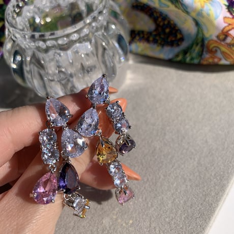 colorful stone large pierce