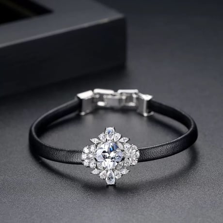 stone leather bracelet