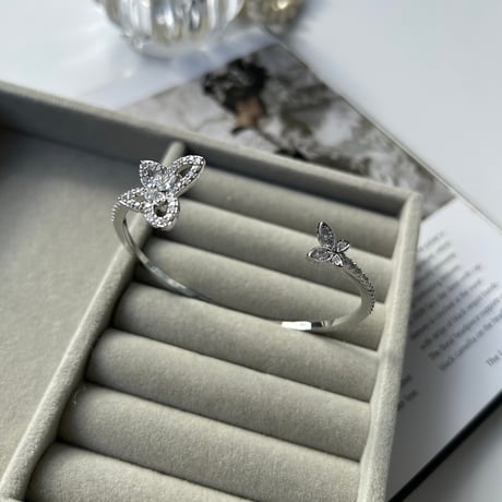 double butterfly stone bangle
