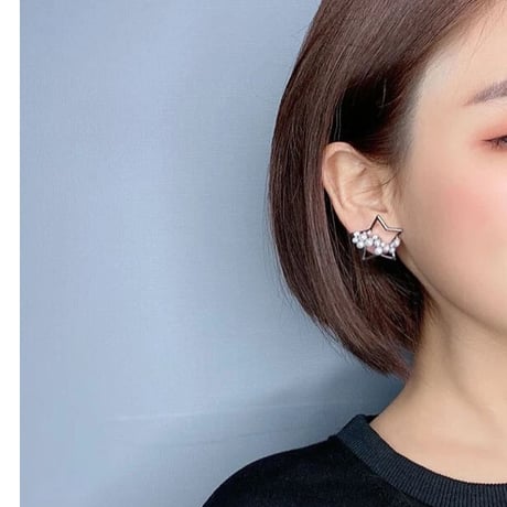 star half pearl stone pierce