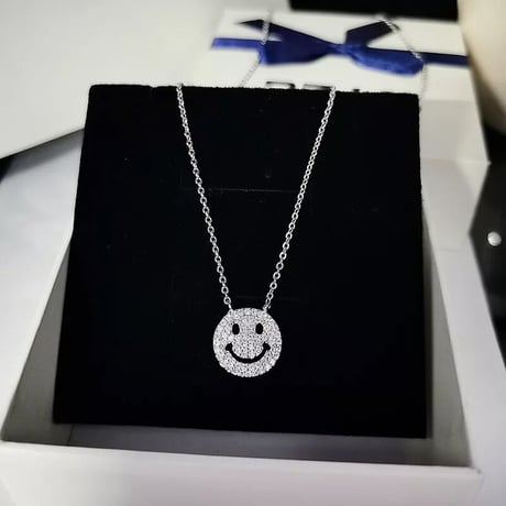 smile stone silver necklace