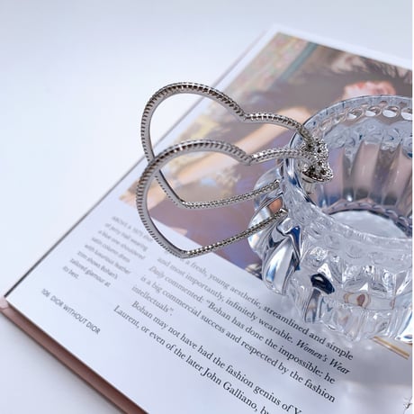 double heart hoop pierce
