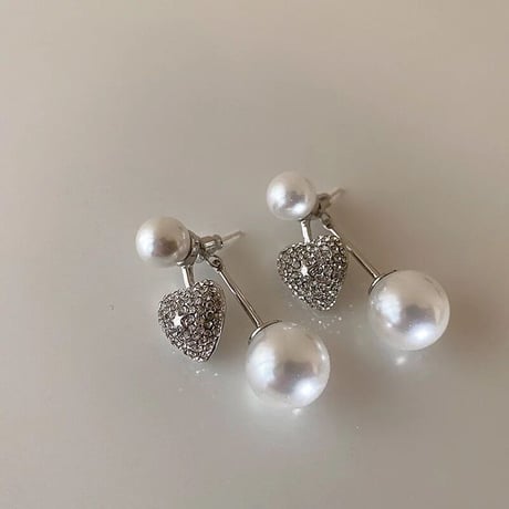 heart stone 2way pierce
