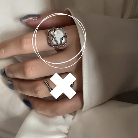 square baroque pearl ring
