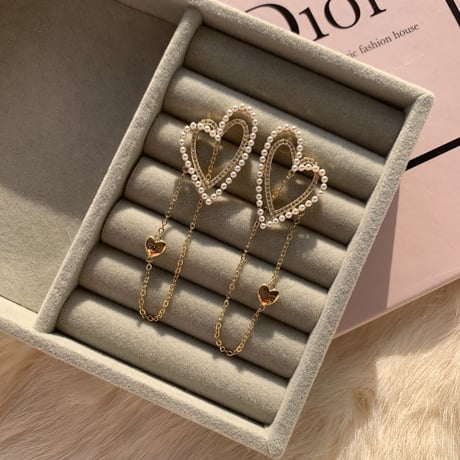double heart chain love pierce