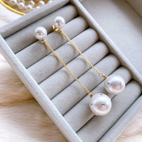 pearl dot stone 2way pierce