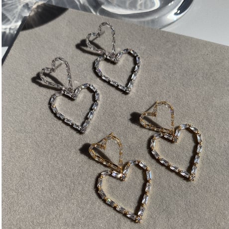 double heart stone pierce