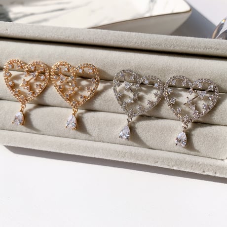heart drop stone pierce