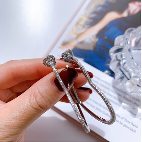 double heart hoop pierce