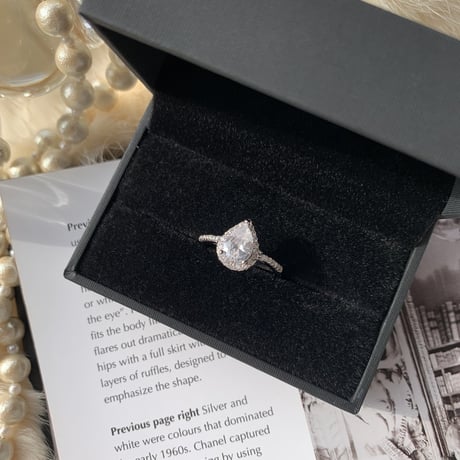zirconia drop stone ring