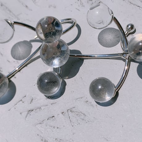 clear bowl × silver loop pierce