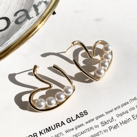 heart hoop pearl pierce
