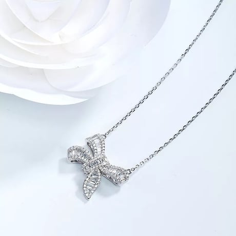 ribbon necklace  silver925